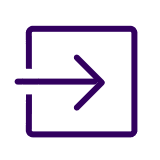 Right arrow in square icon